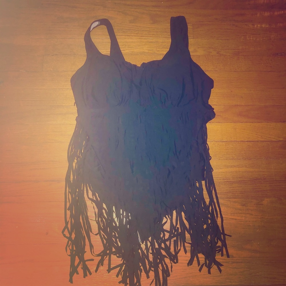 One piece-underwire fringe bathing suit 2x